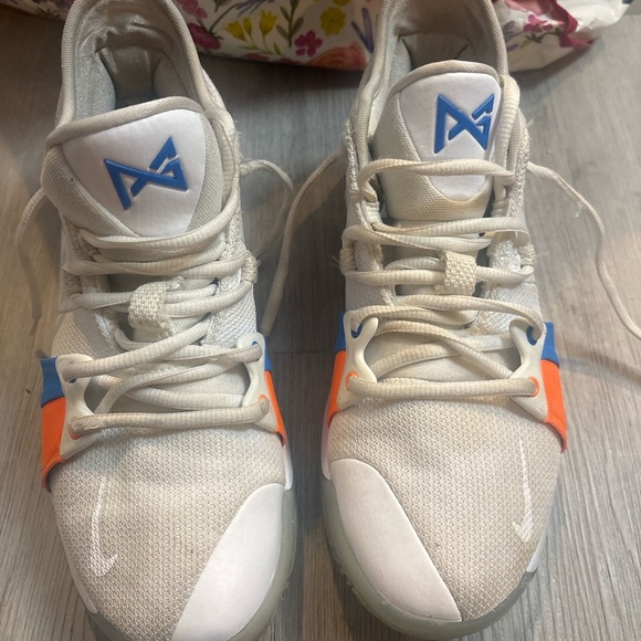 White and Orange Athletic Sneakers - Picture 2 of 6
